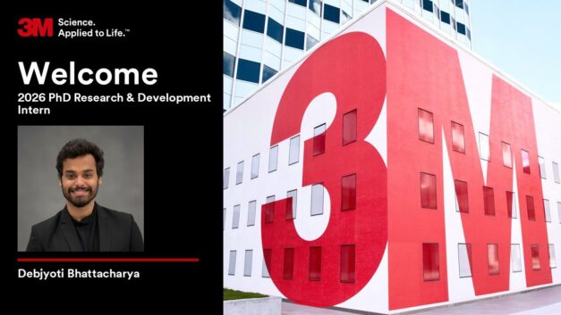 Picture of Debjyoti and 3M Logo.